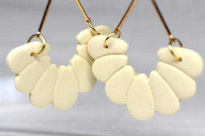 Cream Petal Chandelier Earrings
