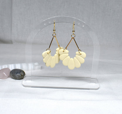 Cream Petal Chandelier Earrings
