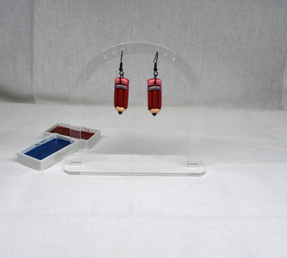 Chunky Red Pencil Earrings