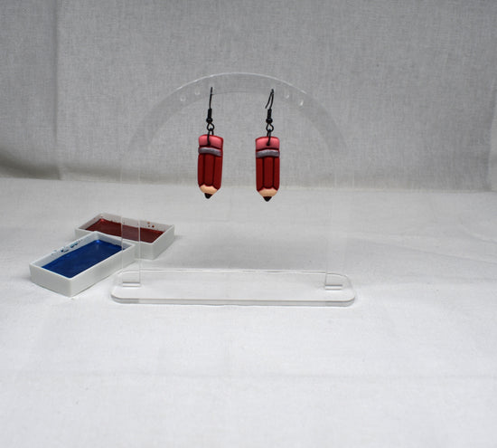 Chunky Red Pencil Earrings