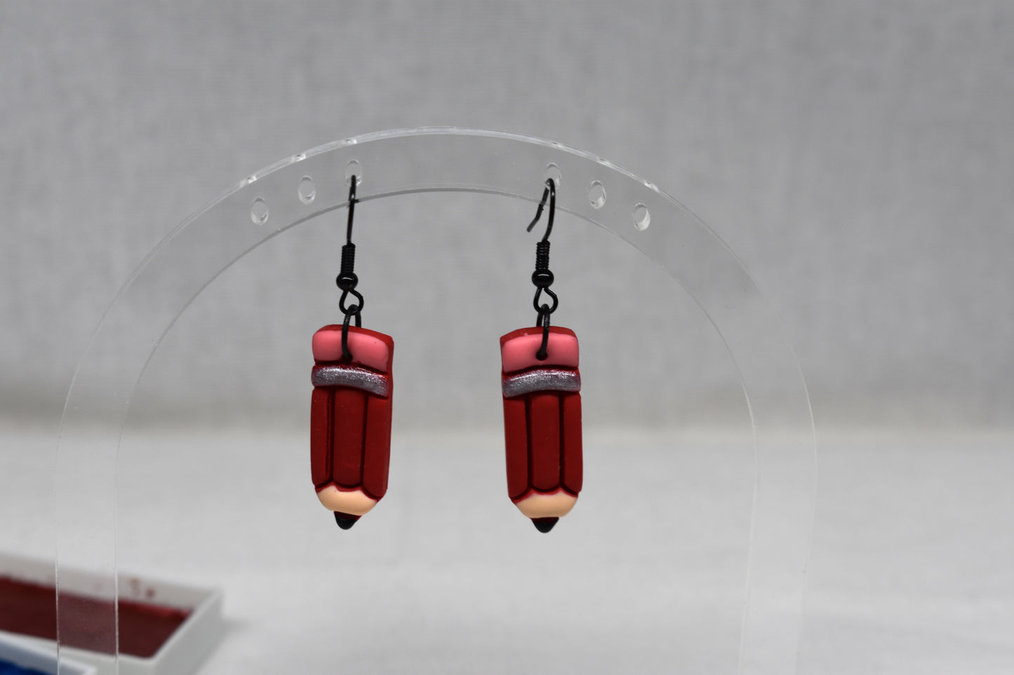 Chunky Red Pencil Earrings