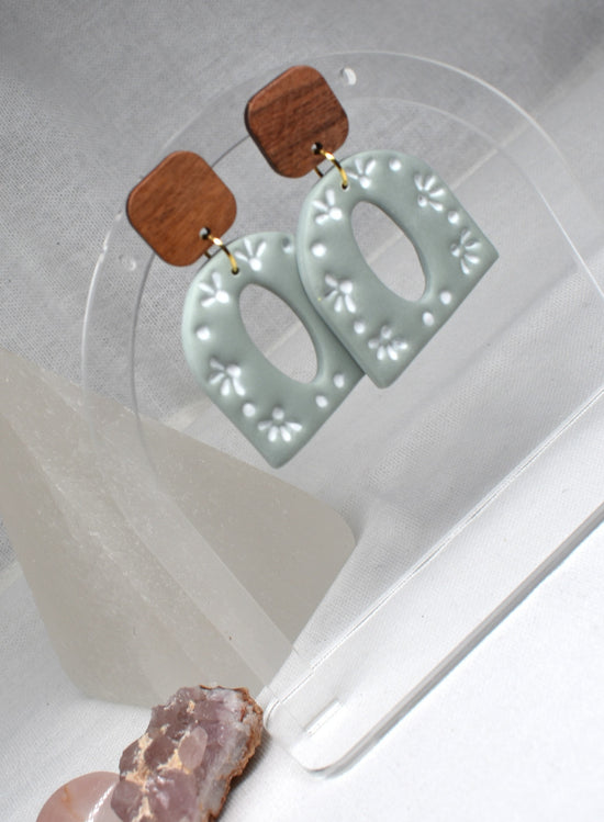 Sage Meadow - Floral Arch Dangle Earrings