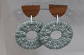 Sage Ripples - Textured Circle Dangle Earrings