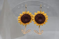 Sunflower Dangle with Gold Stem