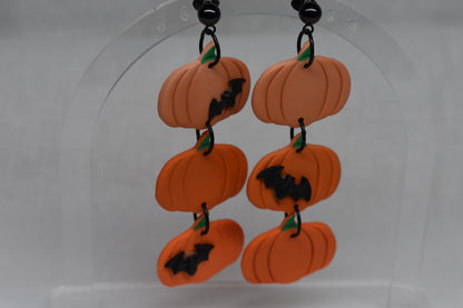 Triple Bat Pumpkins Earrings