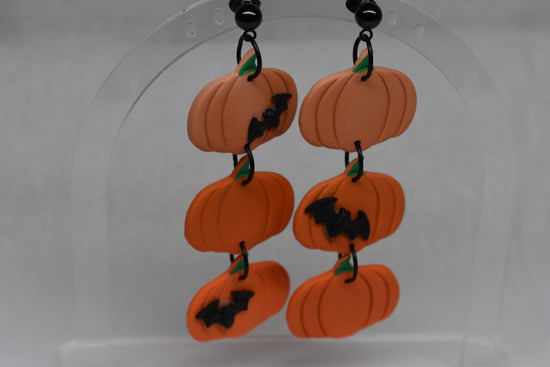 Triple Bat Pumpkins Earrings