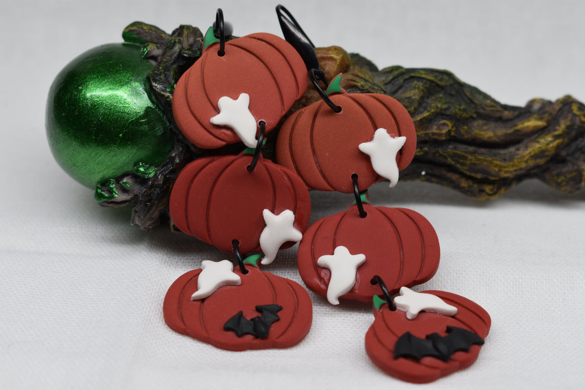 Triple Ghost Pumpkin Earrings