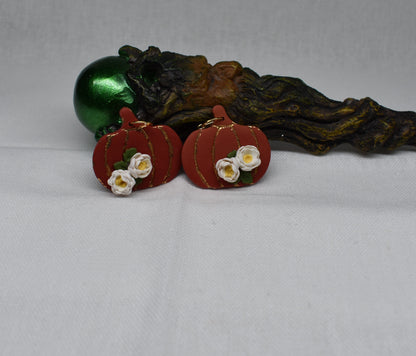 Floral Pumpkin Earrings