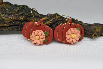 Floral Pumpkin Earrings