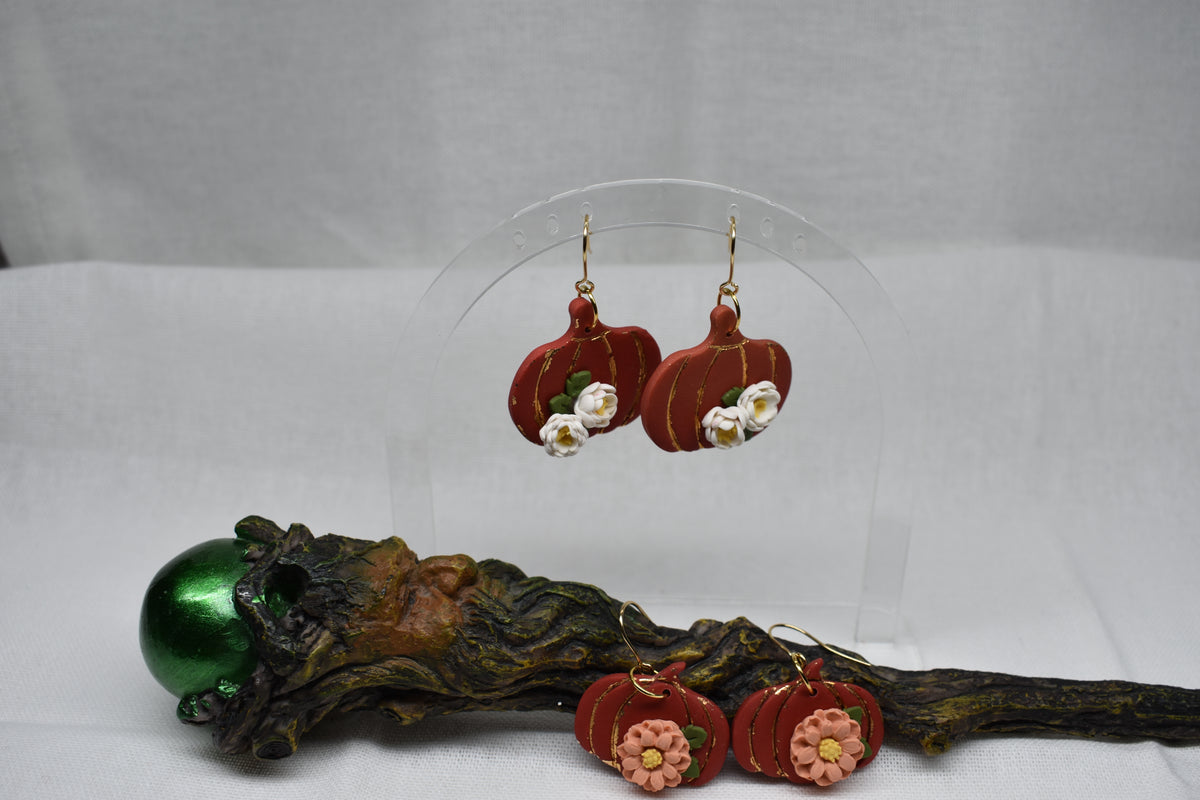 Floral Pumpkin Earrings
