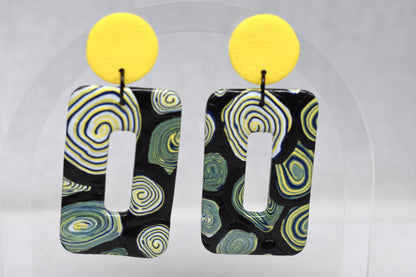Circles - XL Rectangle Donut Earrings