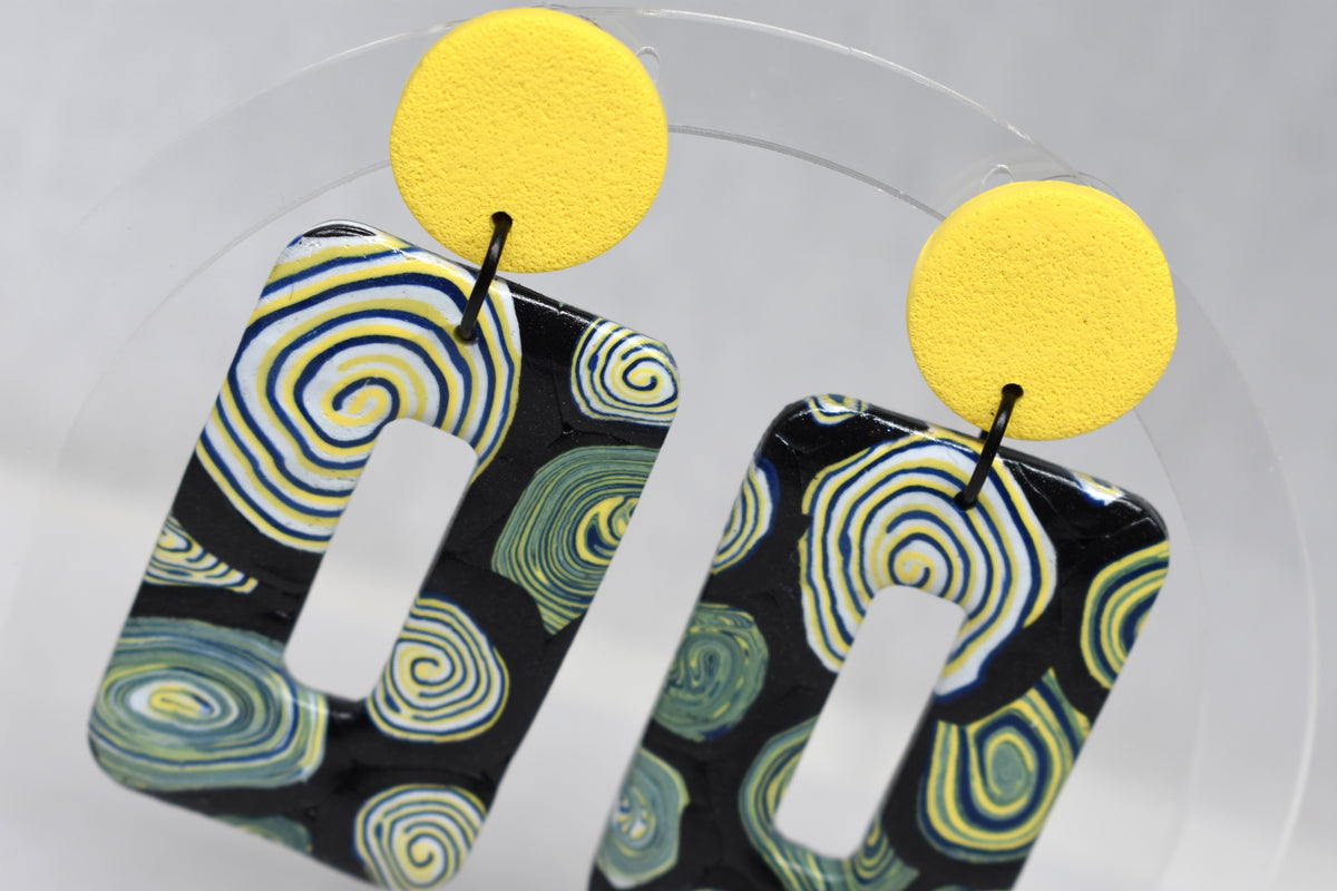 Circles - XL Rectangle Donut Earrings
