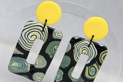 Circles - XL Rectangle Donut Earrings