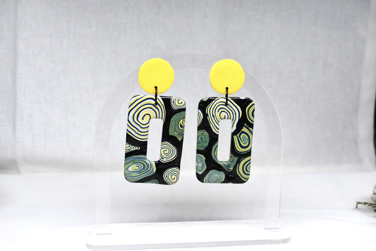 Circles - XL Rectangle Donut Earrings