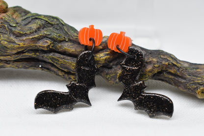 Pumpkin Bat Earrings