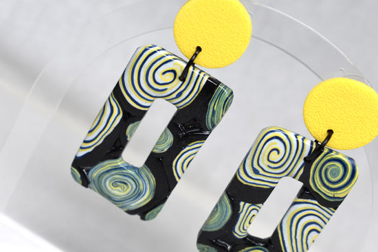 Large Kandinsky-Inspired Rectangle Earrings