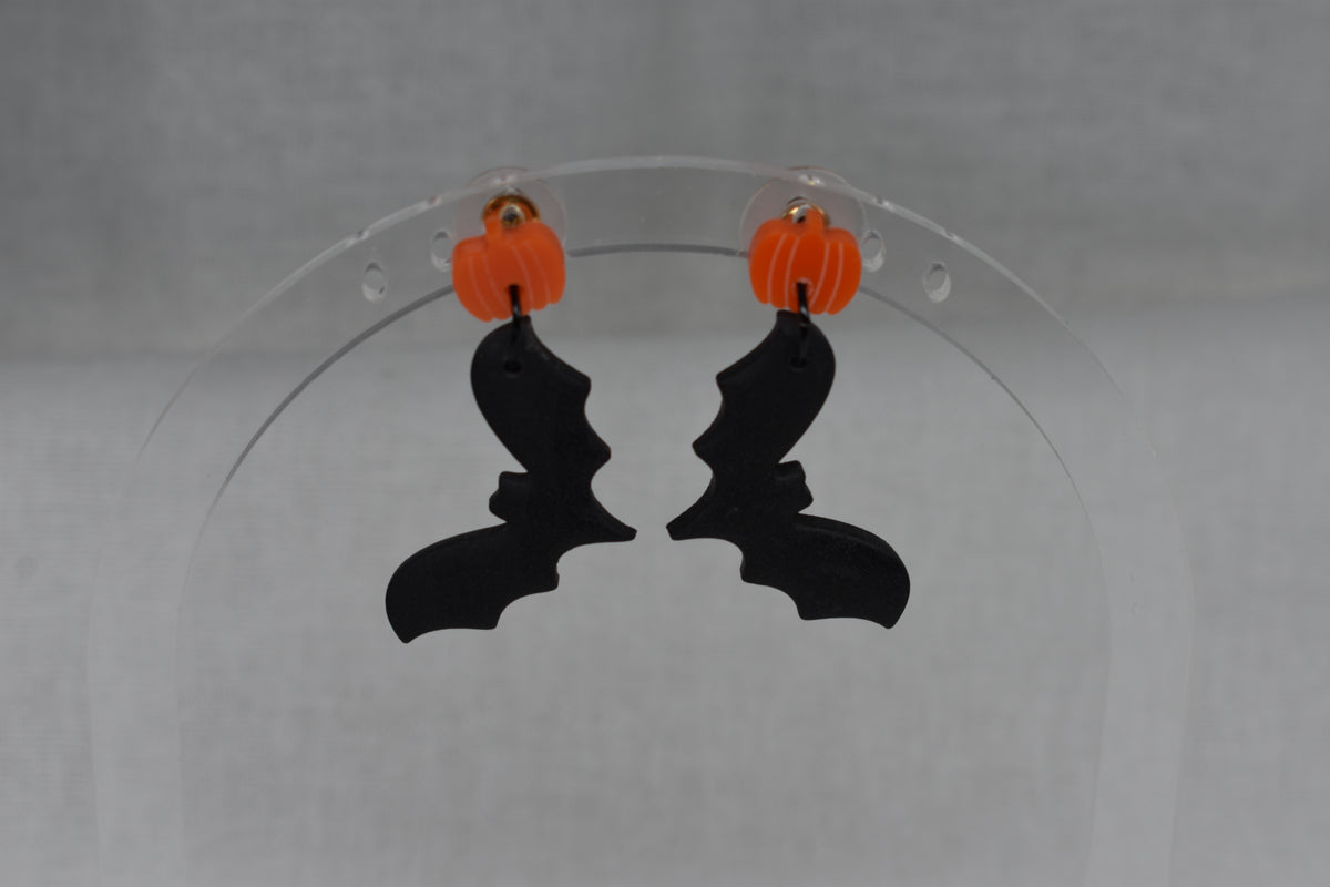 Pumpkin Bat Earrings
