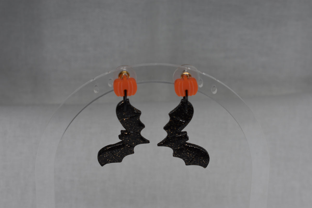 Pumpkin Bat Earrings