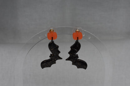 Pumpkin Bat Earrings