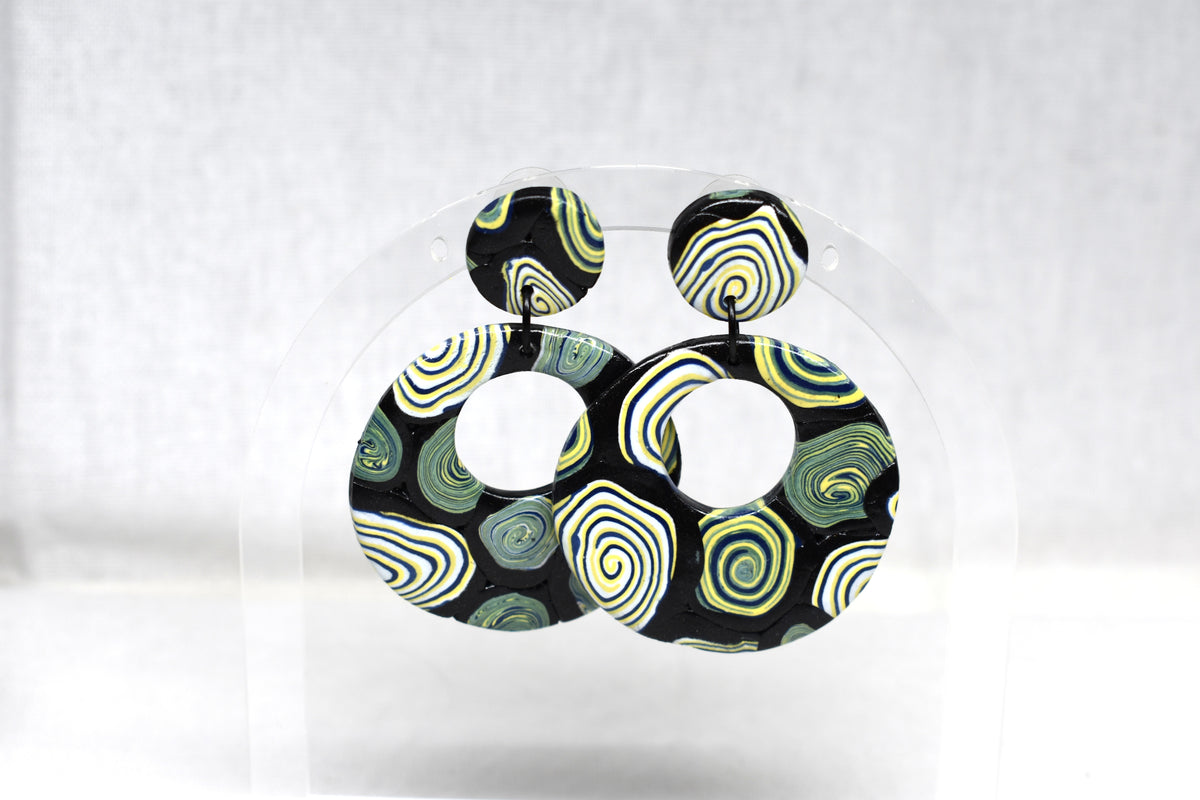 Kandinsky-Inspired XL Donut Earrings