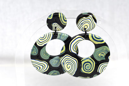 Kandinsky-Inspired XL Donut Earrings