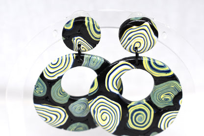 Kandinsky-Inspired XL Donut Earrings