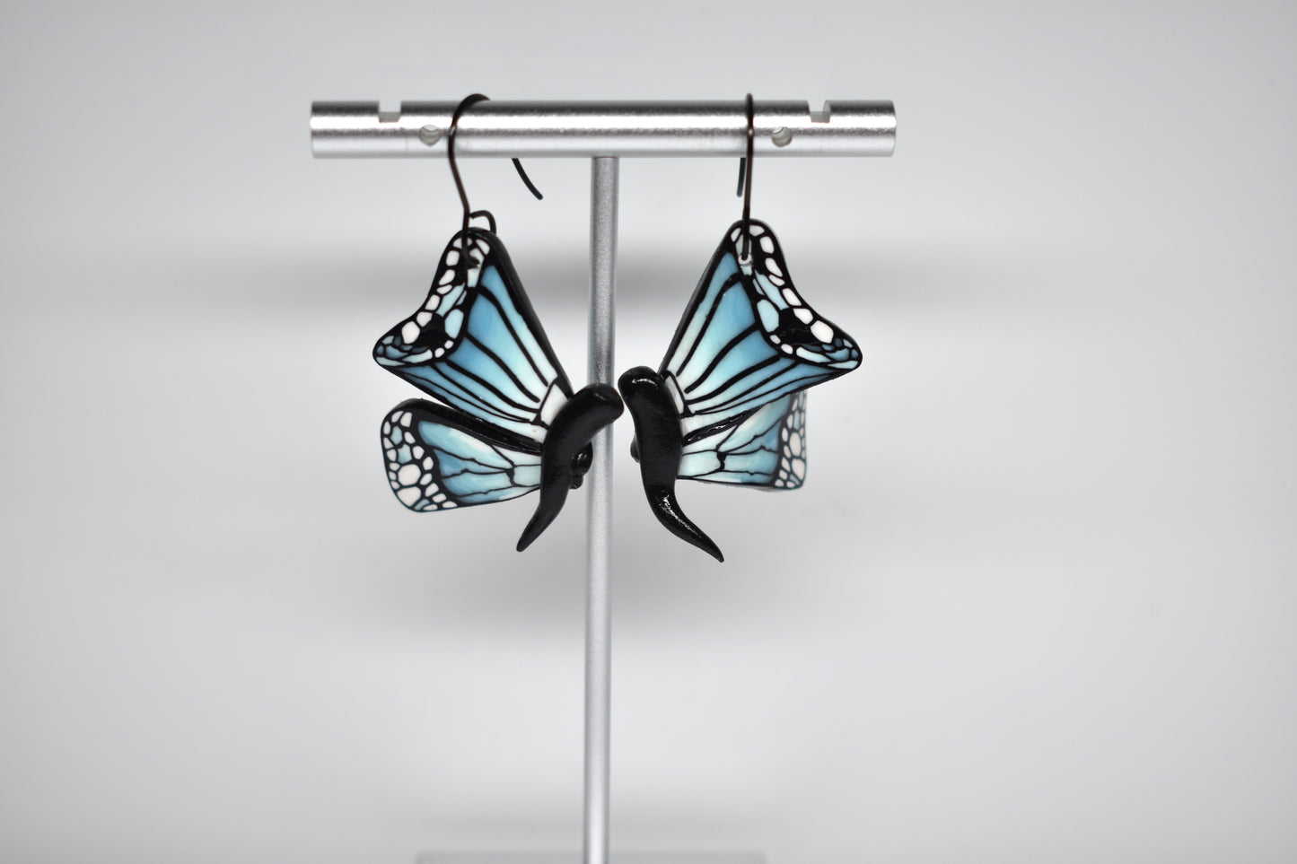Blue Monarch Butterfly Earrings – Closed Wings