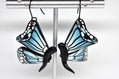 Blue Monarch Butterfly Earrings – Closed Wings