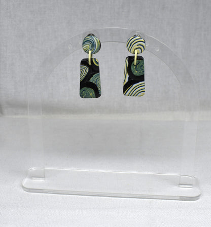 Kandinsky-Inspired Rectangle Drop Earrings