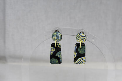 Kandinsky-Inspired Rectangle Drop Earrings