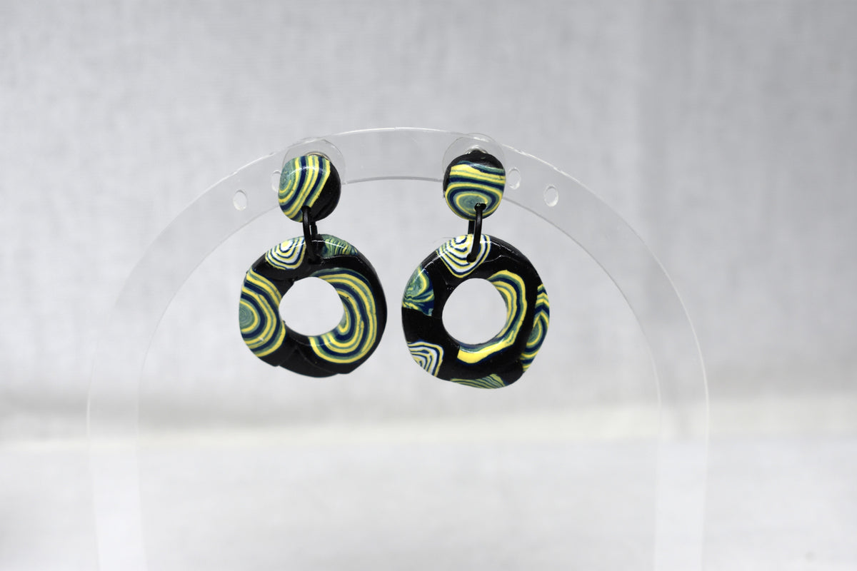 Kandinsky-Inspired Irregular Donut Earrings