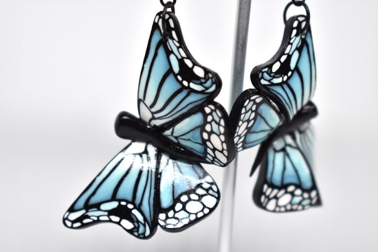Blue Monarch Butterfly Earrings