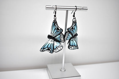 Blue Monarch Butterfly Earrings