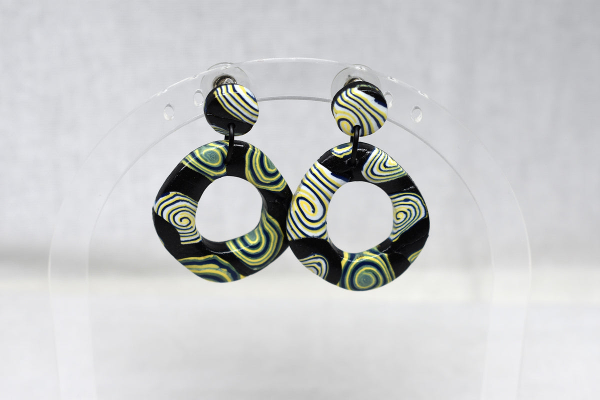 Kandinsky-Inspired Irregular Donut Earrings