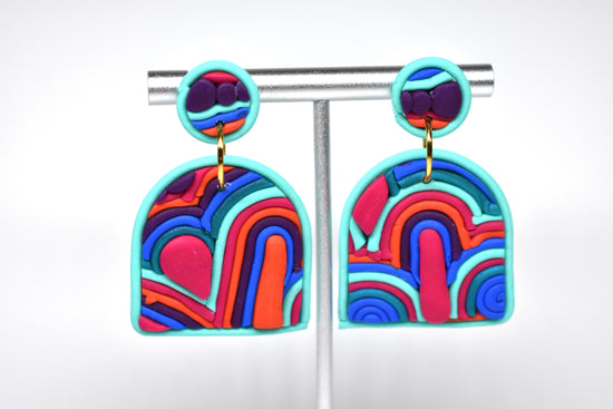 Rainbow Arch Soutache Drop Earrings