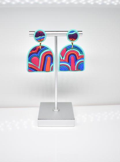 Rainbow Arch Soutache Drop Earrings