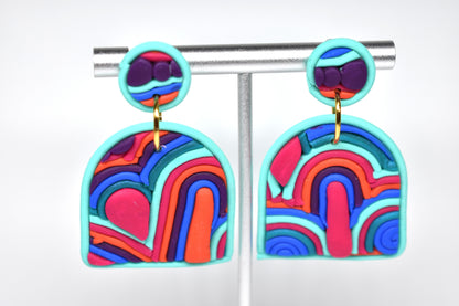 Rainbow Arch Soutache Drop Earrings