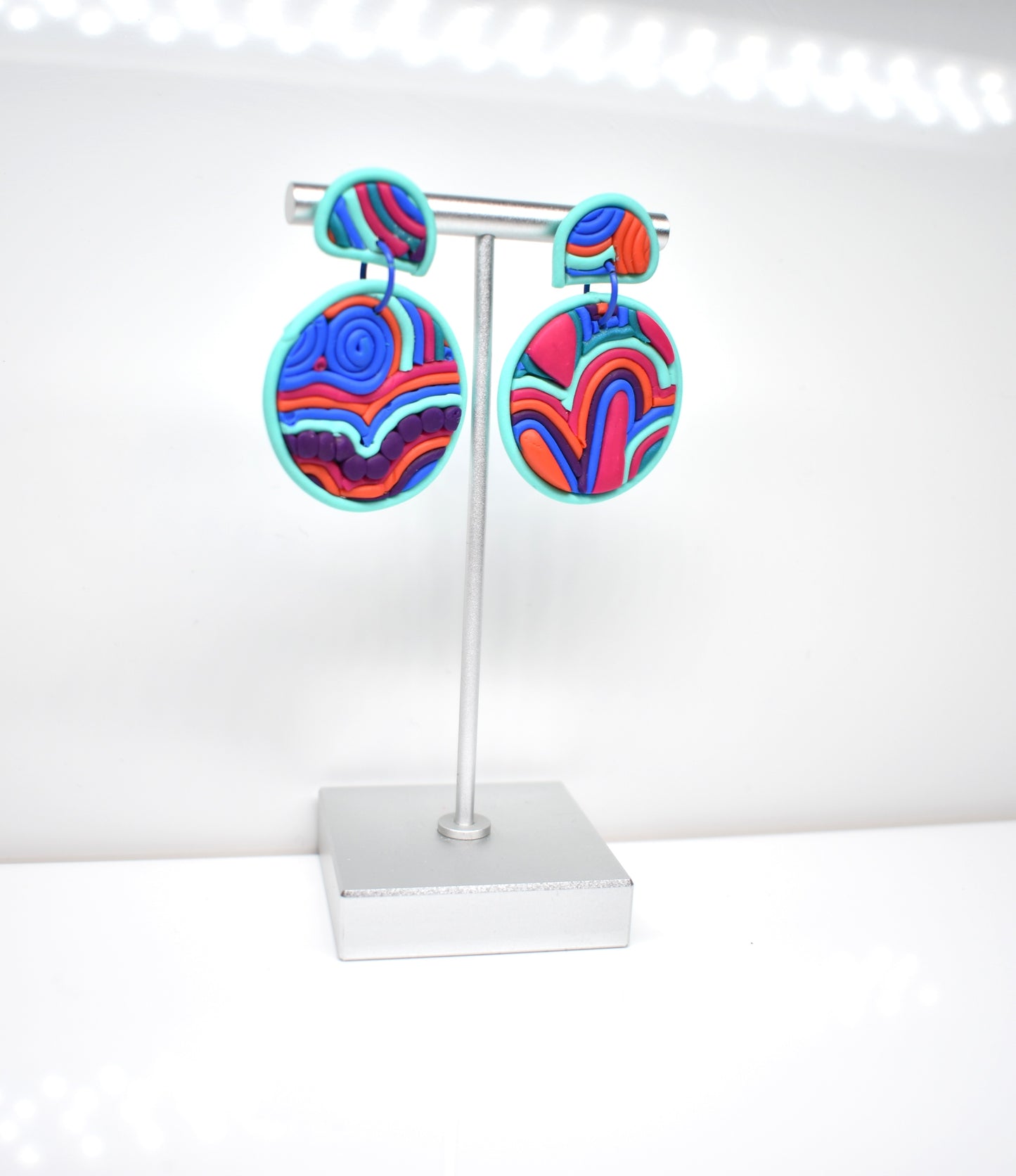 Rainbow Circle Soutache earrings