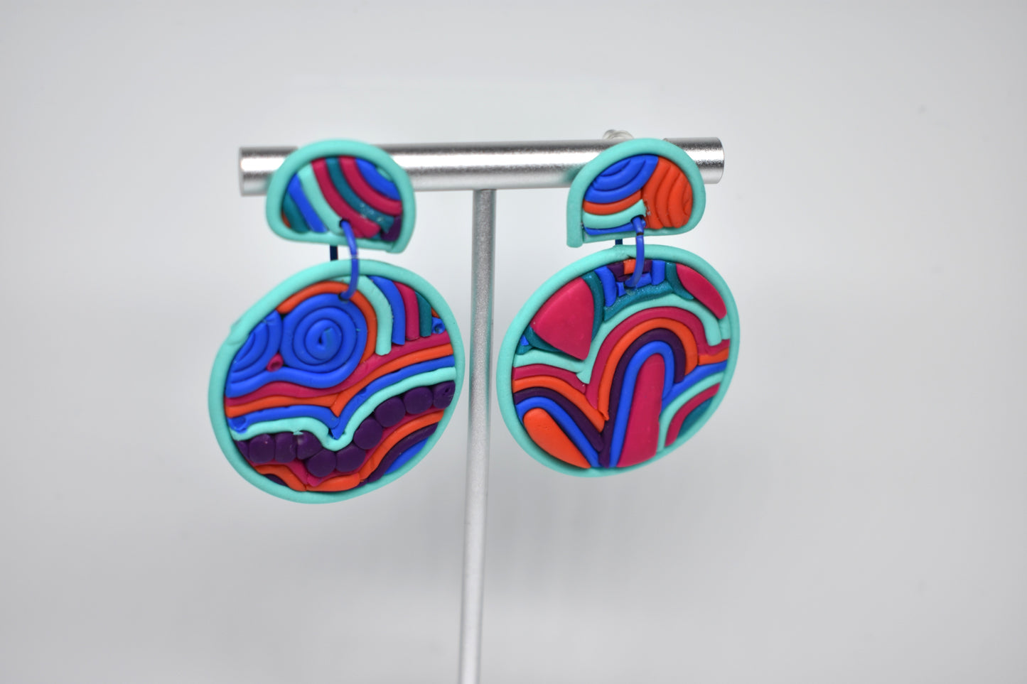 Rainbow Circle Soutache earrings