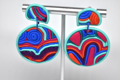 Rainbow Circle Soutache earrings