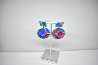 Rainbow Circle Soutache earrings