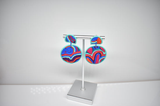 Rainbow Circle Soutache earrings