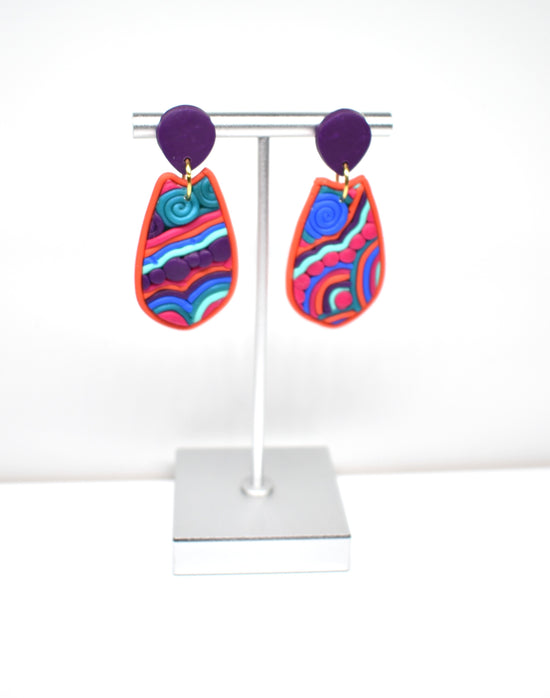 Rainbow Teardrop Soutache Earrings