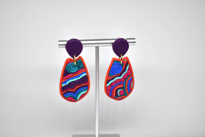 Rainbow Teardrop Soutache Earrings