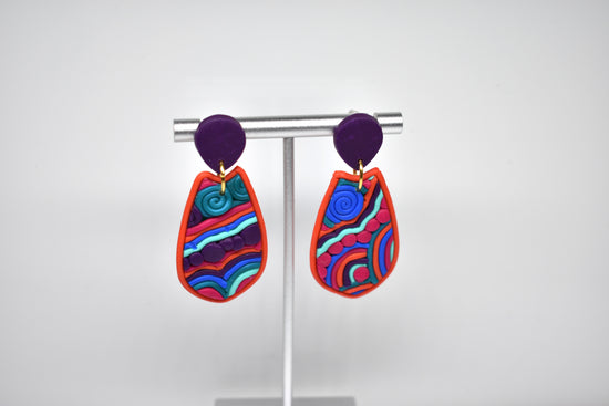 Rainbow Teardrop Soutache Earrings