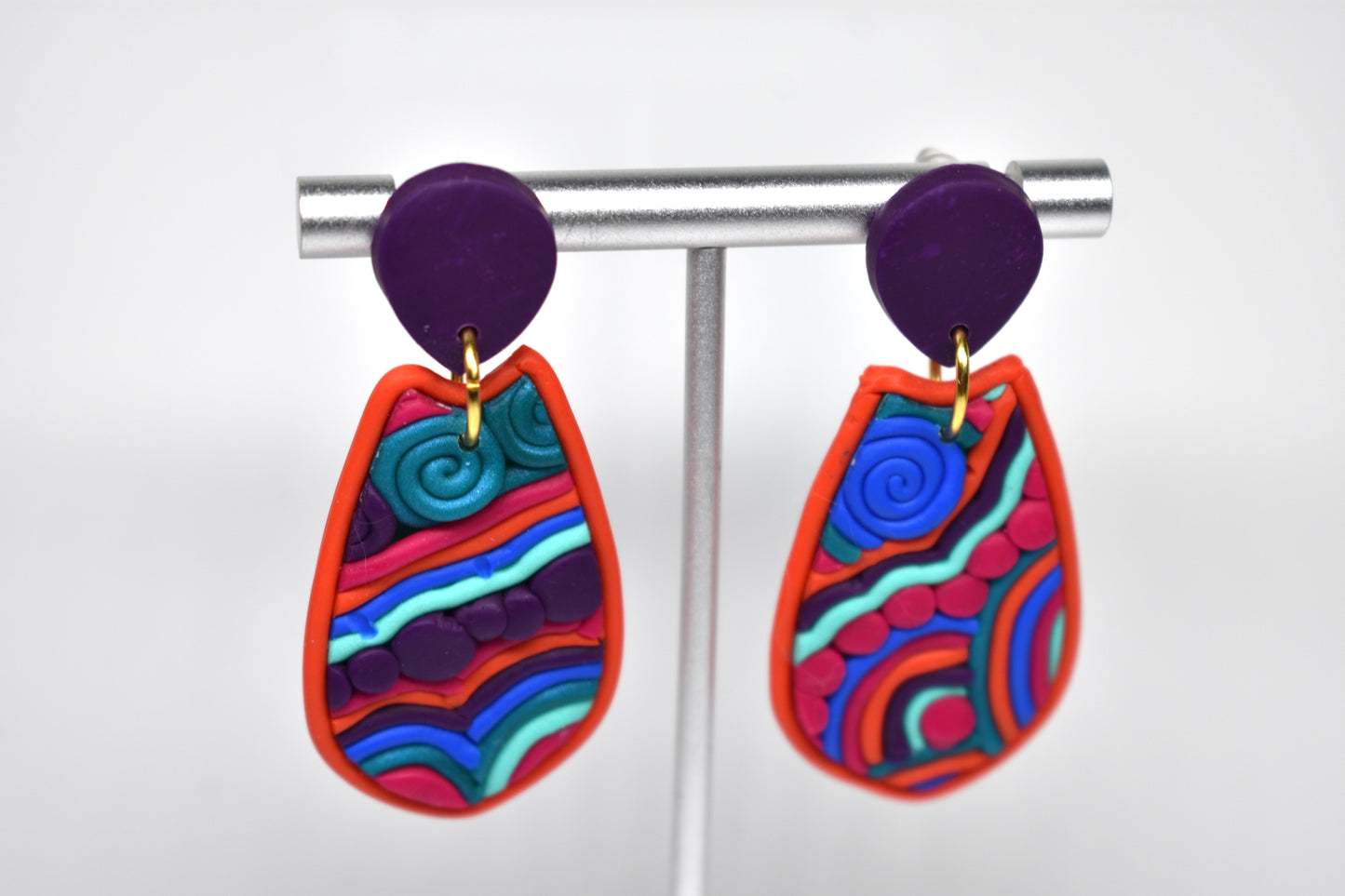 Rainbow Teardrop Soutache Earrings