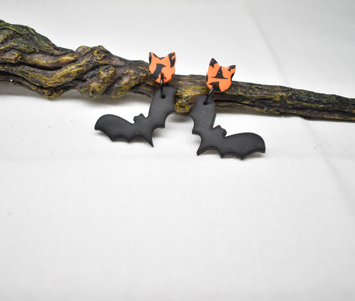 Bat Cat Earrings