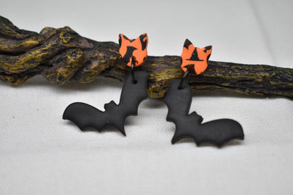 Bat Cat Earrings