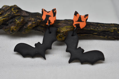 Bat Cat Earrings
