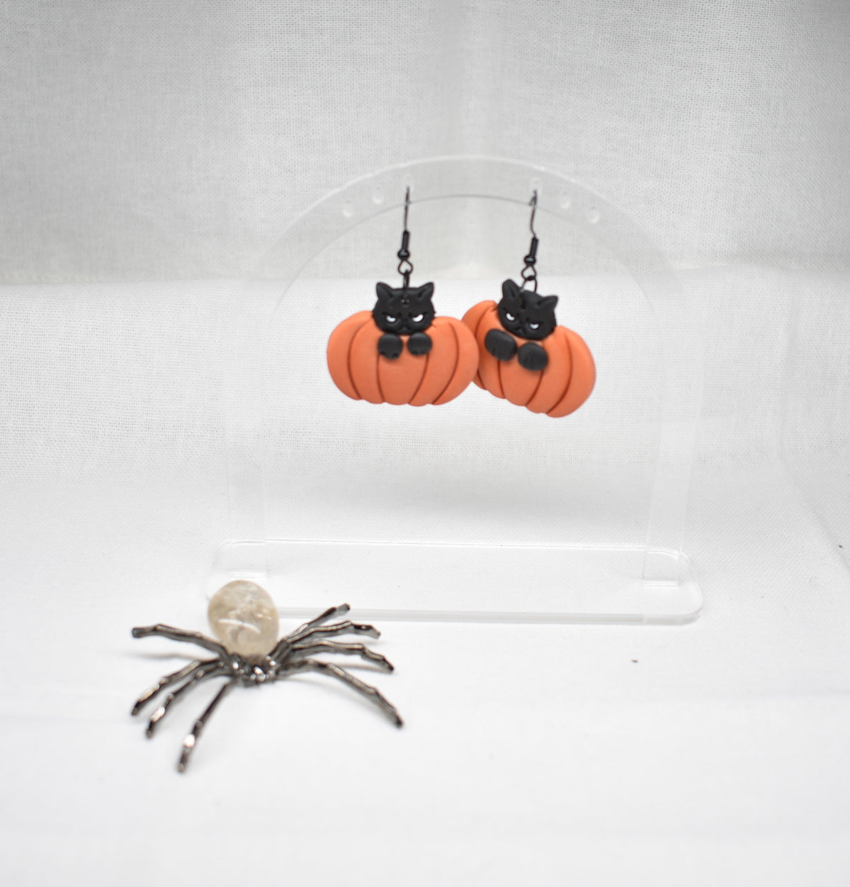 Cats in Pumpkin Earrings